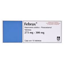 Febrax 275/300mg 15 Tabs, Naproxen Sodium, Paracetamol